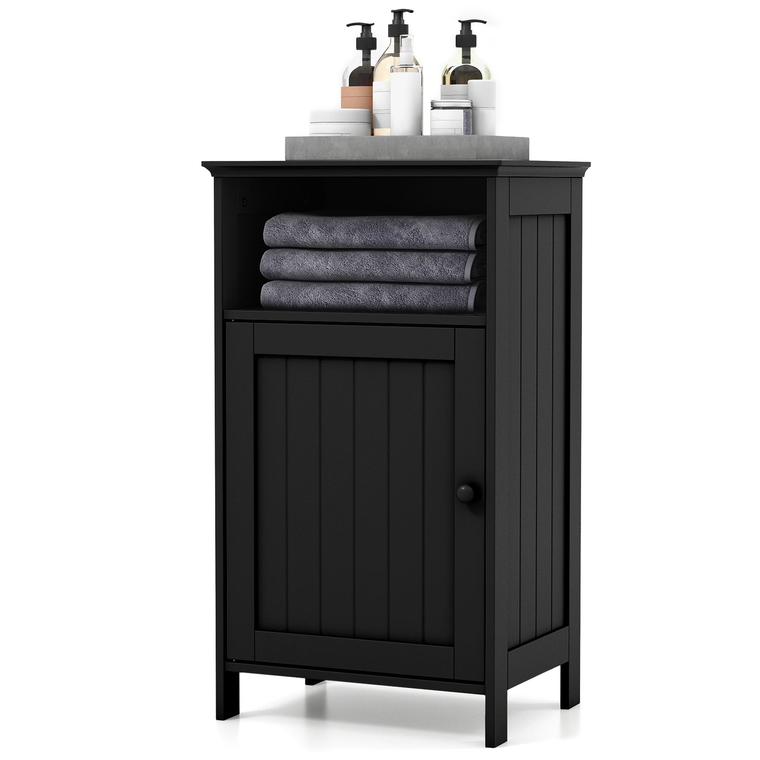 Bathroom Freestanding Adjustable Shelf Floor Storage Cabinet