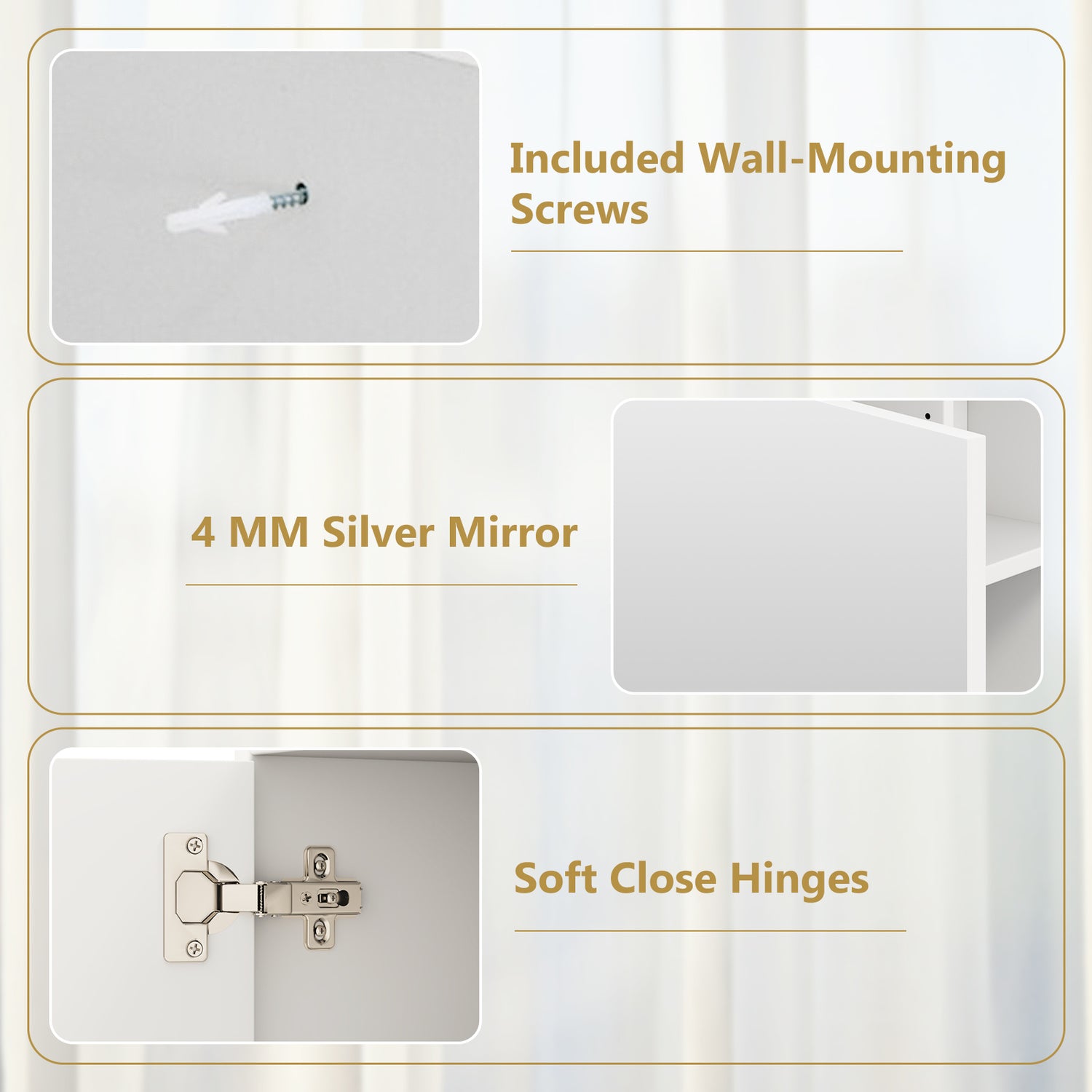 Bathroom Medicine Cabinet with Single Mirror Door