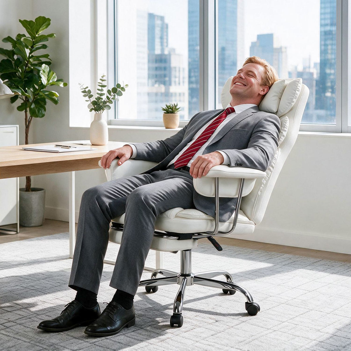 Big and Tall Executive Office Chair with Lumbar Support and Adjustable Seat