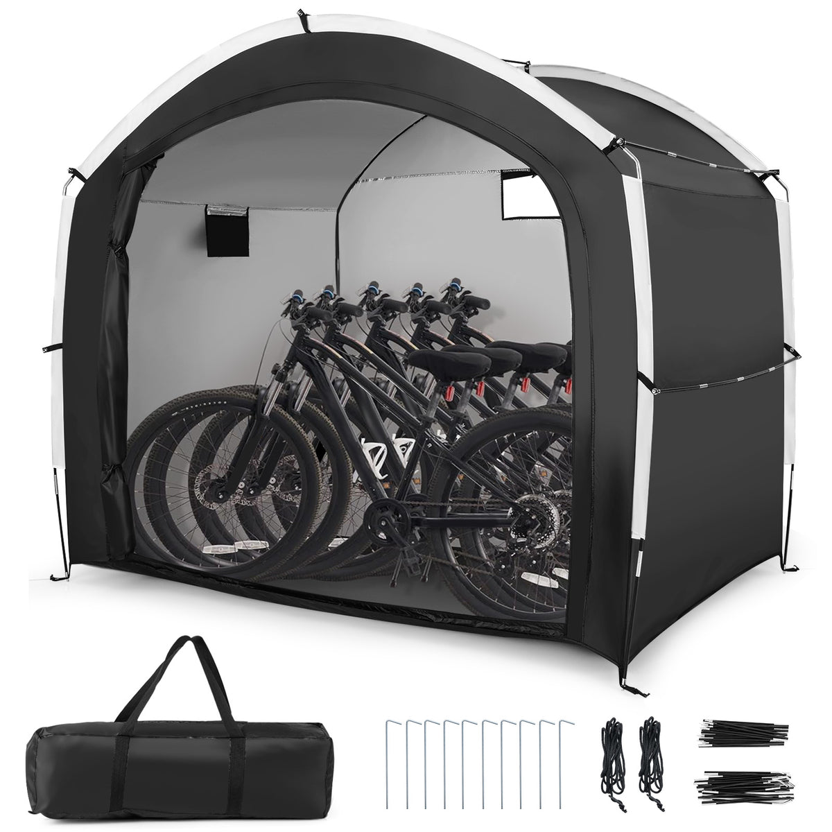 Bike Storage Shed Tent with PU4000MM Waterproof 210D Oxford Fabric for 5 Bikes