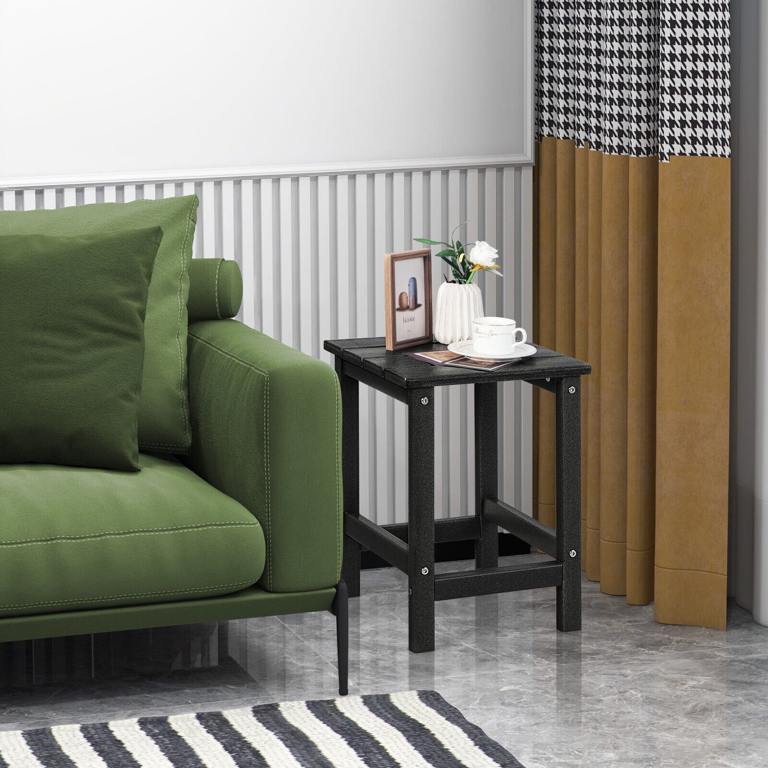 14 Inch Square Weather-Resistant Adirondack Side Table