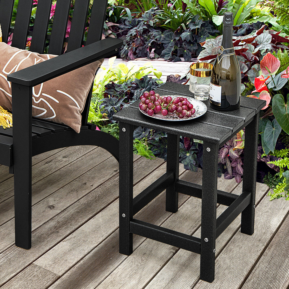 Square Weather-Resistant Adirondack Side Table