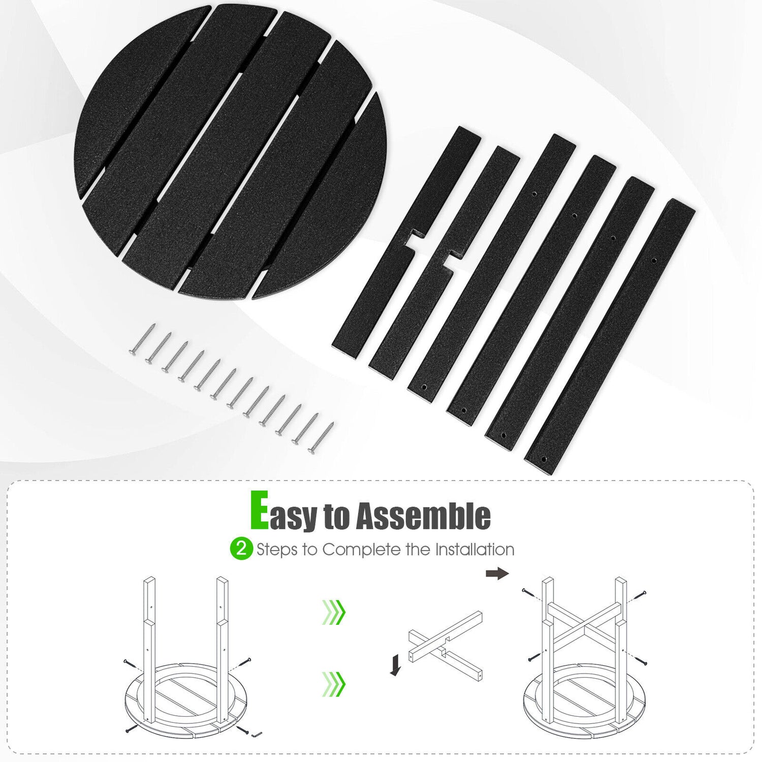 18 Inch Round Weather-Resistant Adirondack Side Table