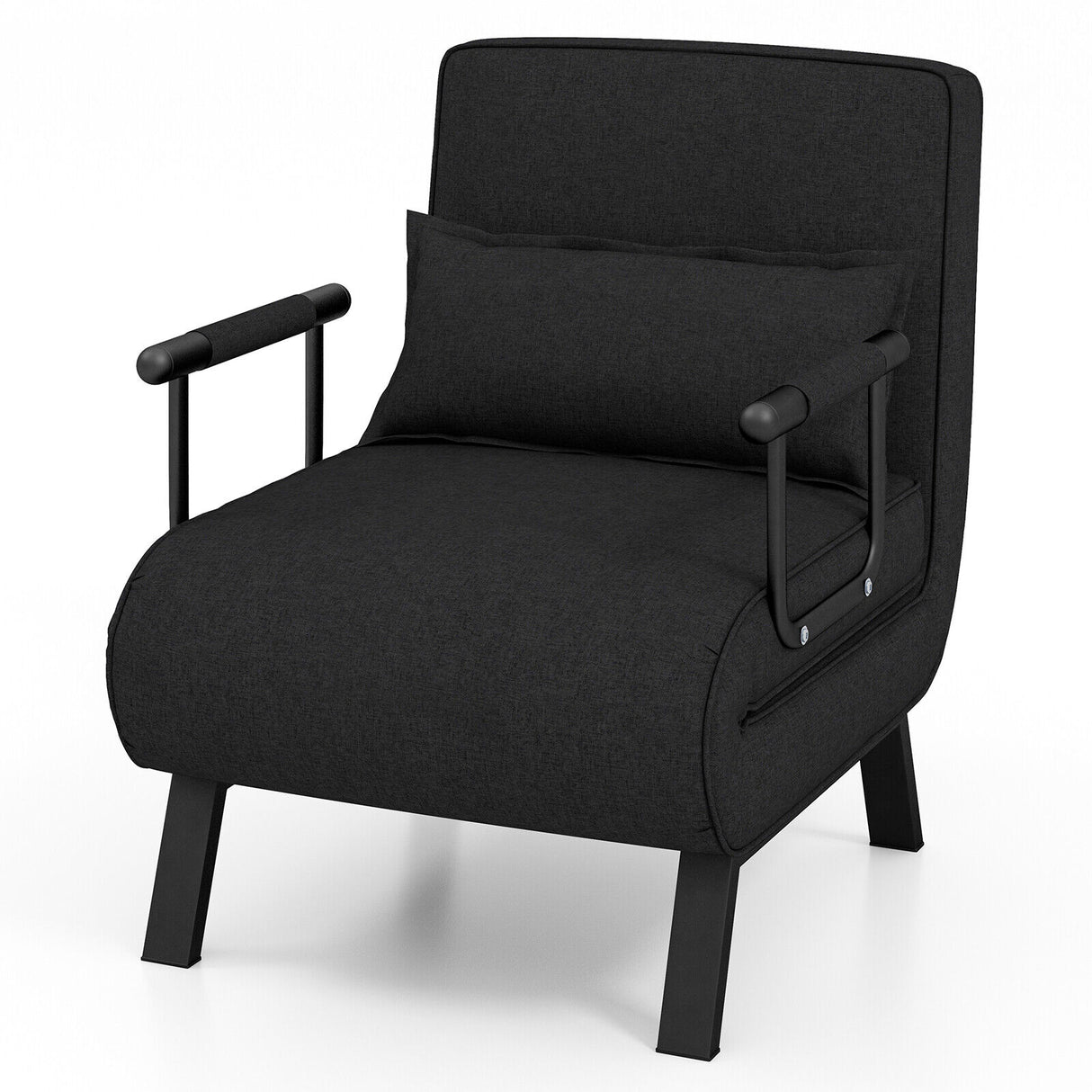 Folding 6 Position Convertible Sleeper Bed Armchair Lounge Couch with Pillow