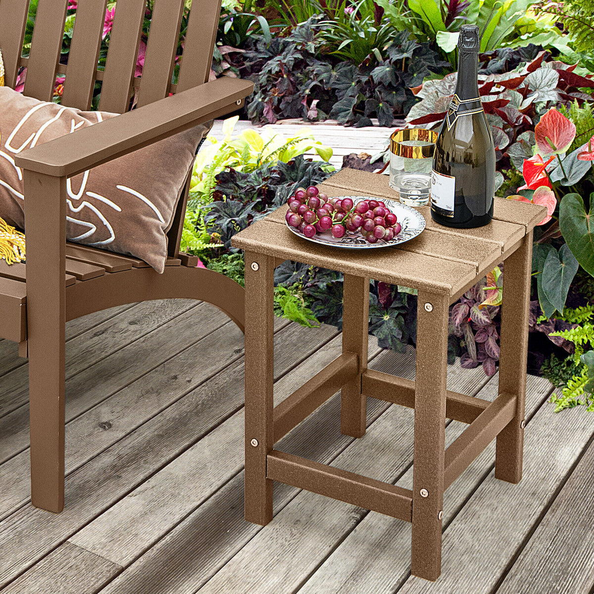 Square Weather-Resistant Adirondack Side Table