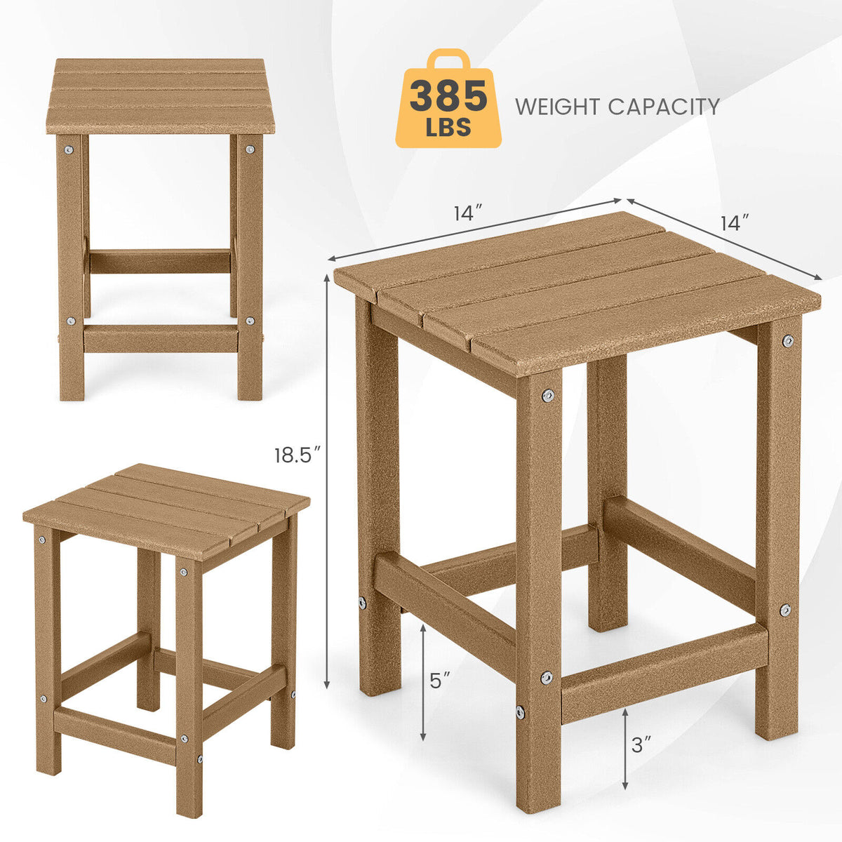 Square Weather-Resistant Adirondack Side Table