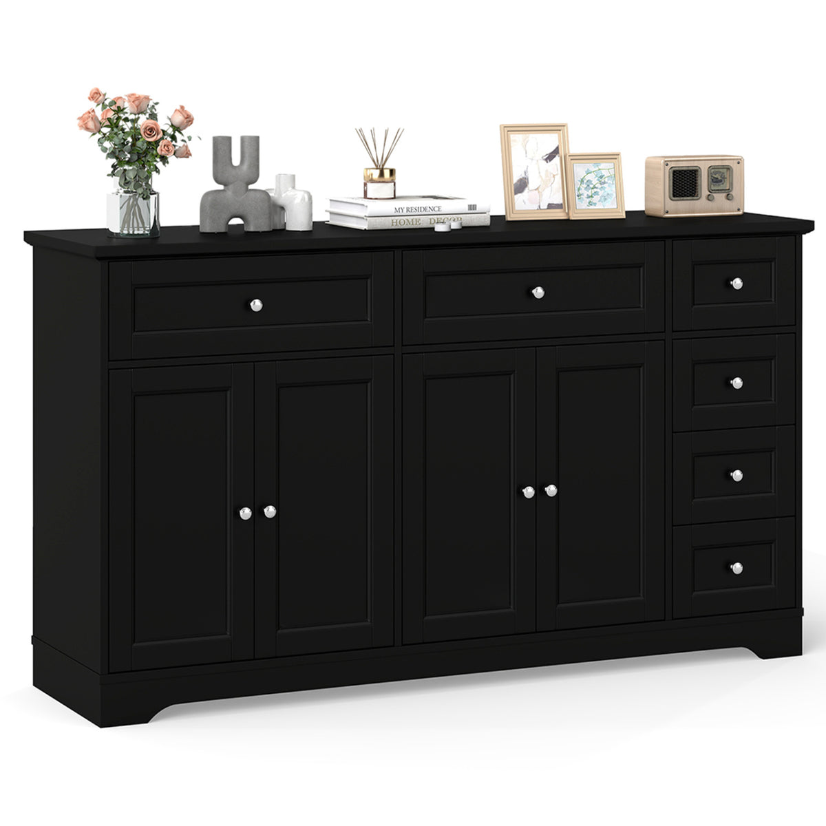 Buffet Sideboard 59" Modern Coffee Bar Station Console Table