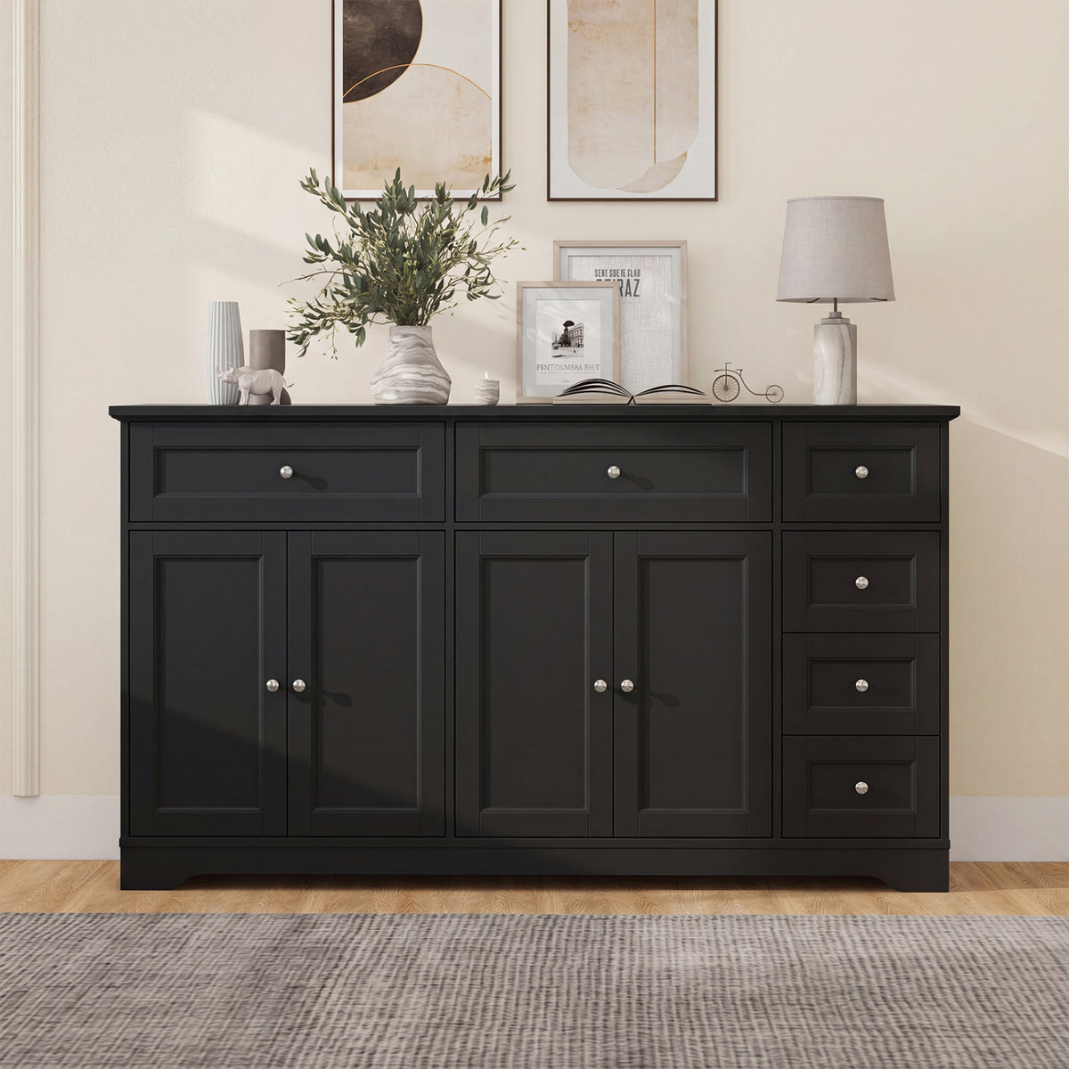 Buffet Sideboard 59" Modern Coffee Bar Station Console Table