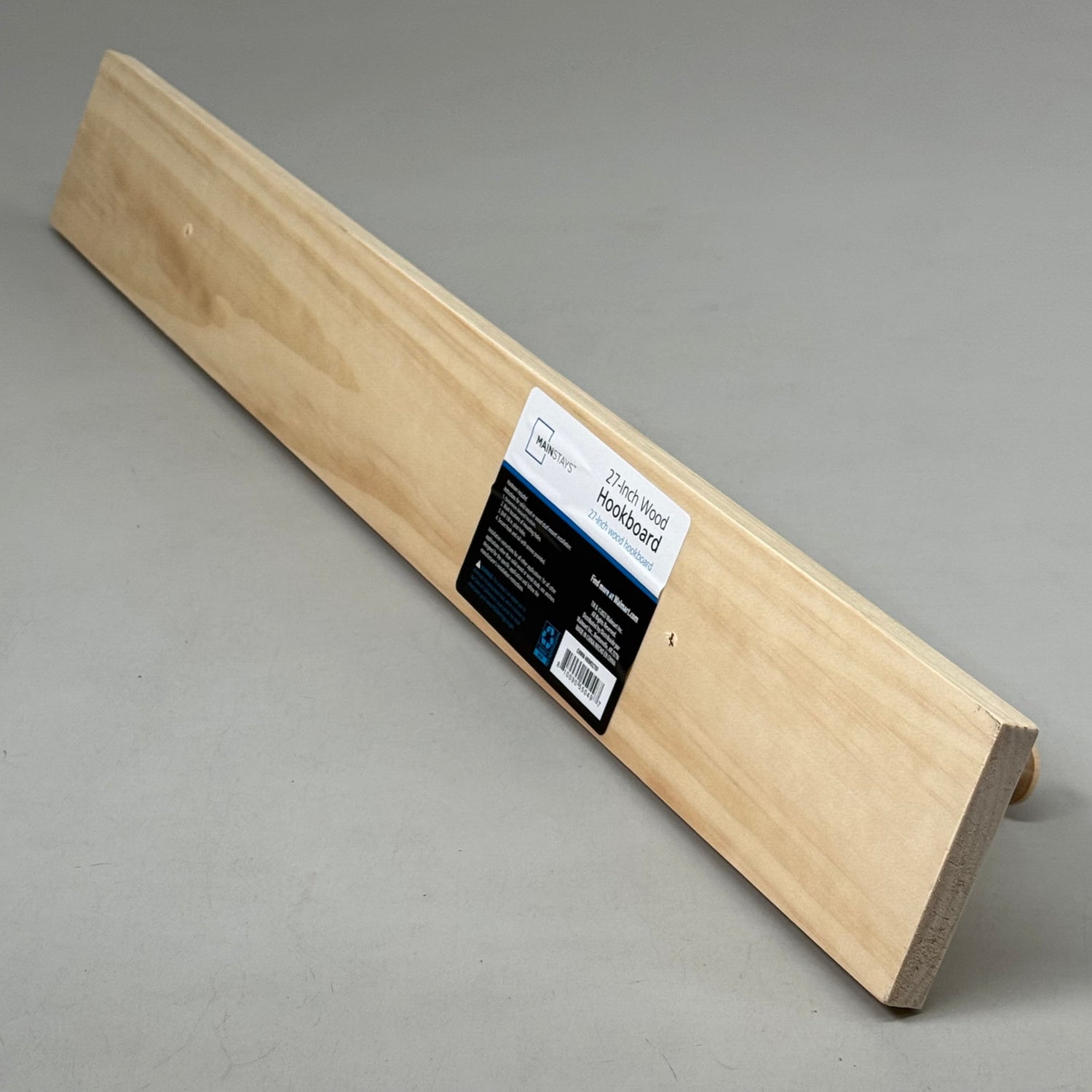 MAINSTAYS (2 PACK) Wall Mounted Hook Rack 5 Pegs 27" Unfinished Wood Finish