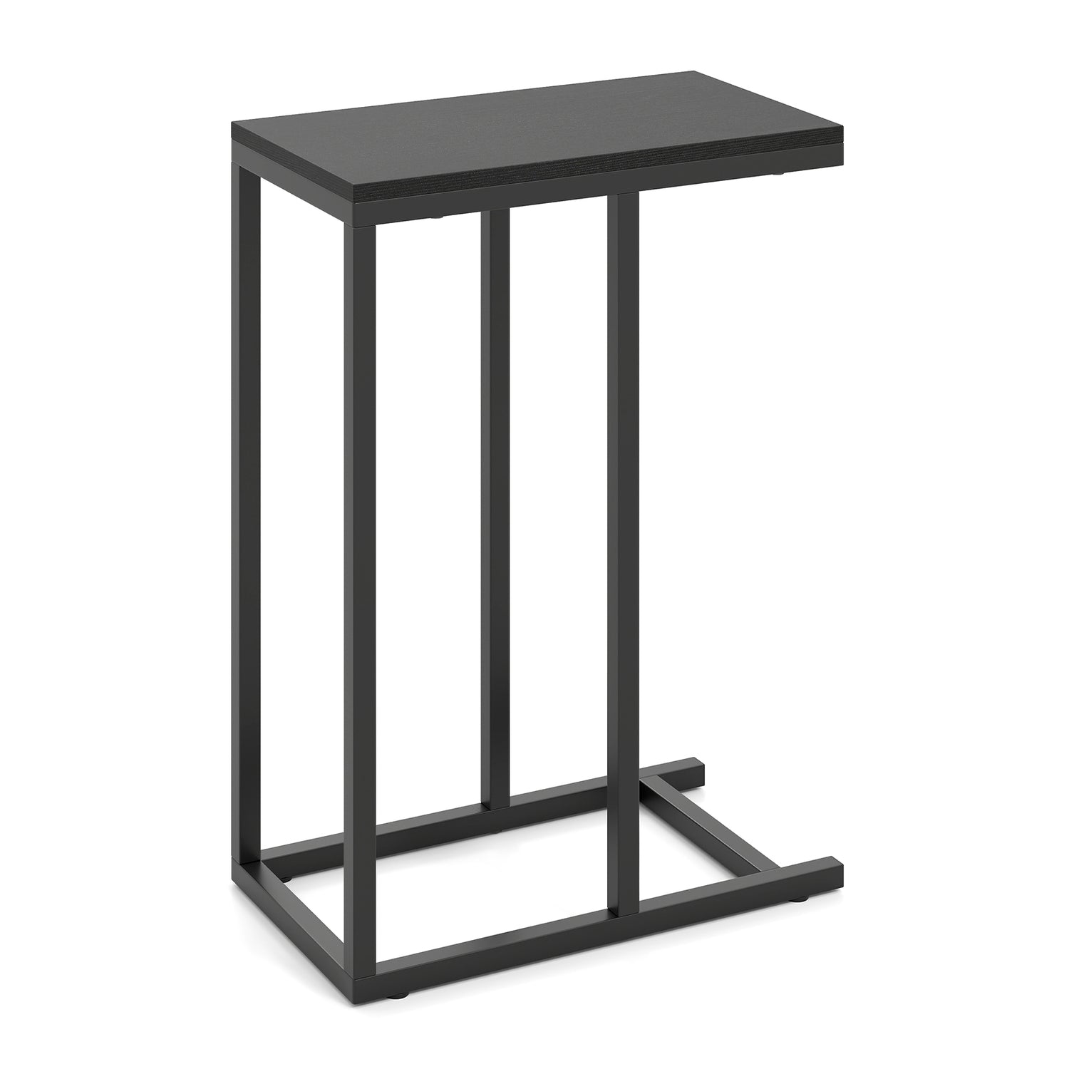 C-shaped Side Table with Heavy-duty Metal Frame