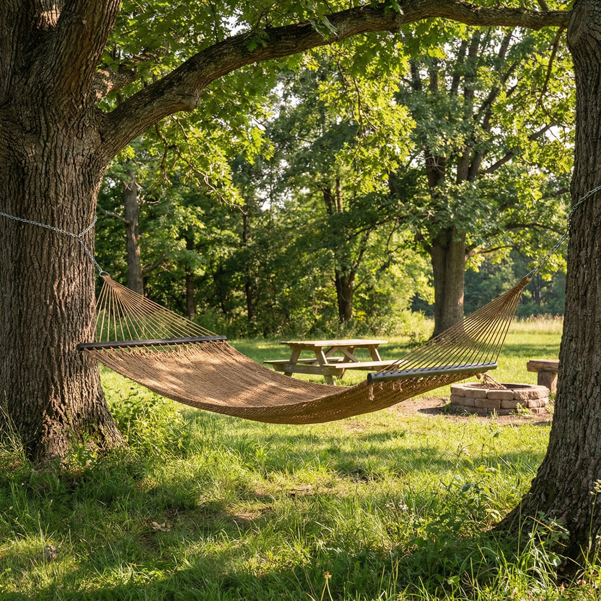 Caribbean Hammock with Spreader Bar for Patio Poolside