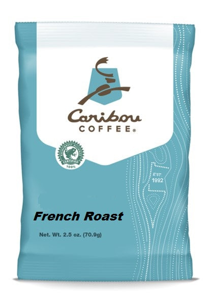 Caribou French Roast 2.5 oz packages, 18 packages per case