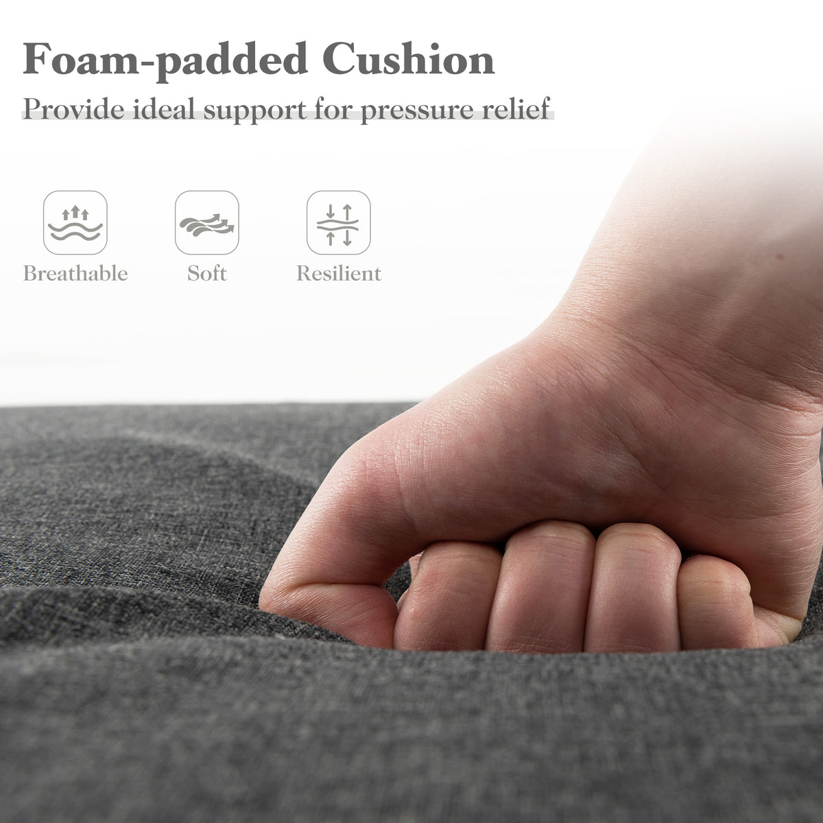Outdoor Chaise Lounge Cushion Patio Furniture Folding Pad with Fixing Straps