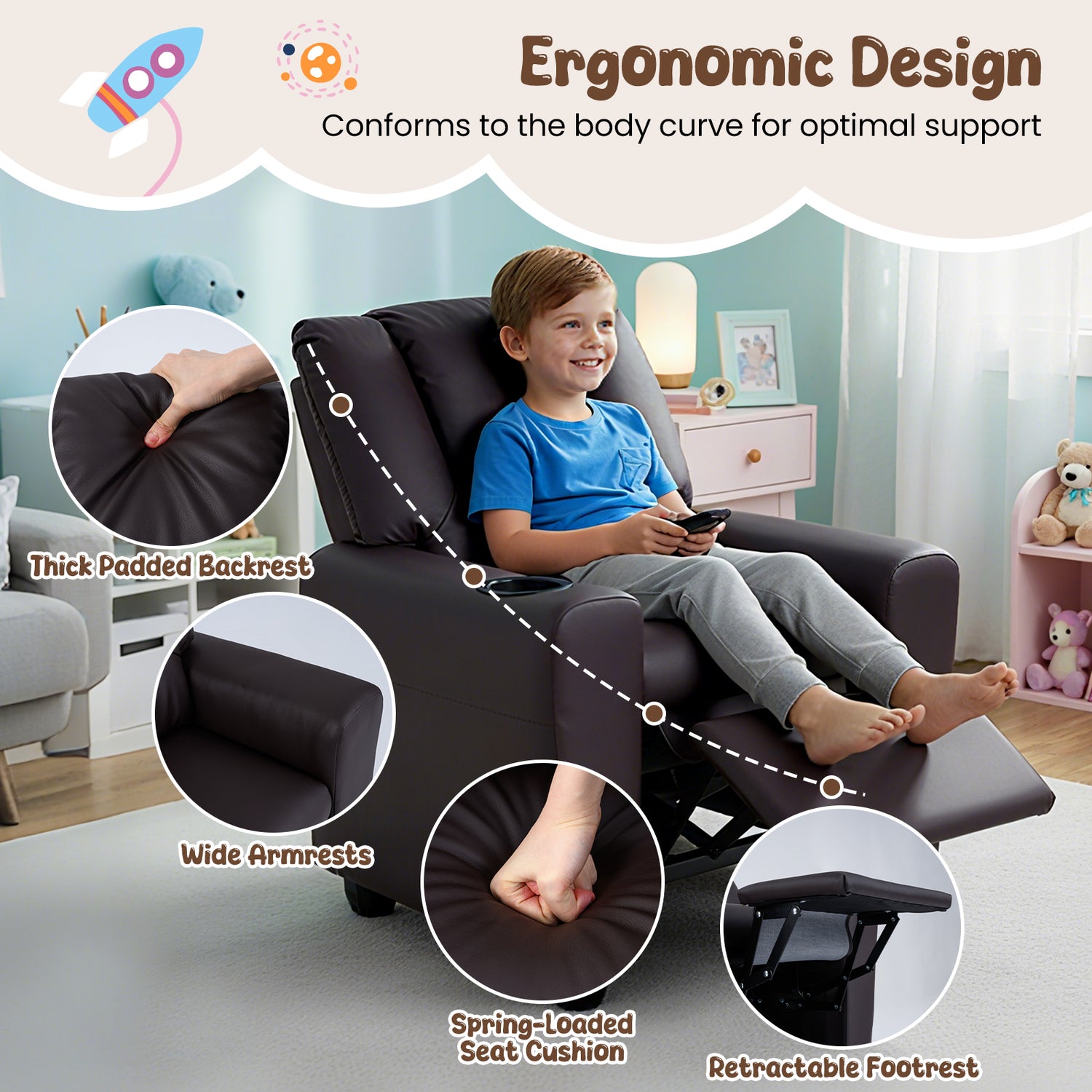 Kids Recliner Armchair Sofa