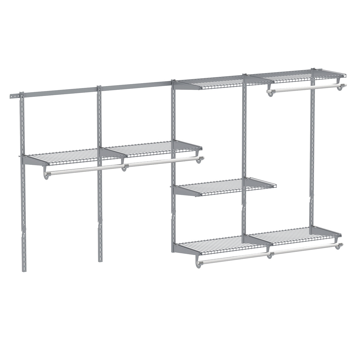 Closet System 4-8 FT Wall-Mounted Closet Shelves and Rod