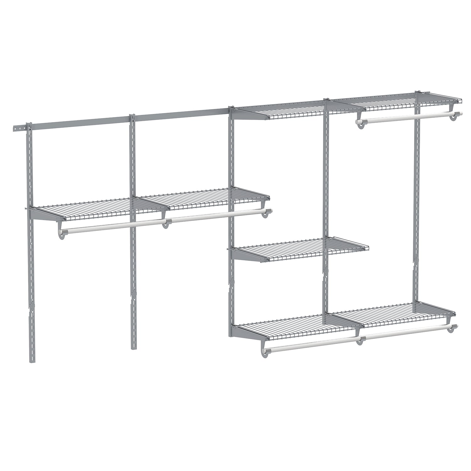 Closet System 4-8 FT Wall-Mounted Closet Shelves and Rod