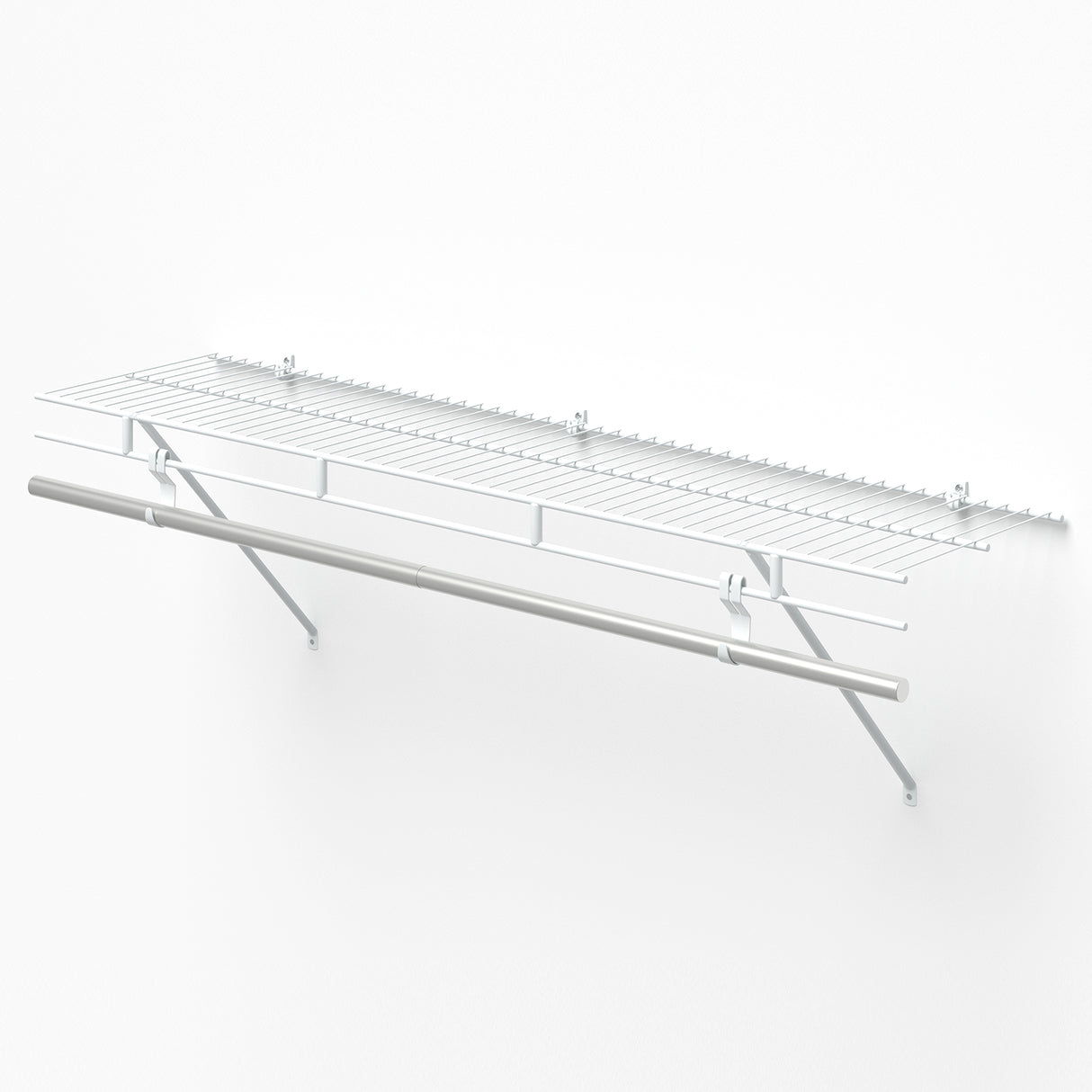 Closet Shelves Wall Mounted with Ventilated Metal Wire Shelving Kit