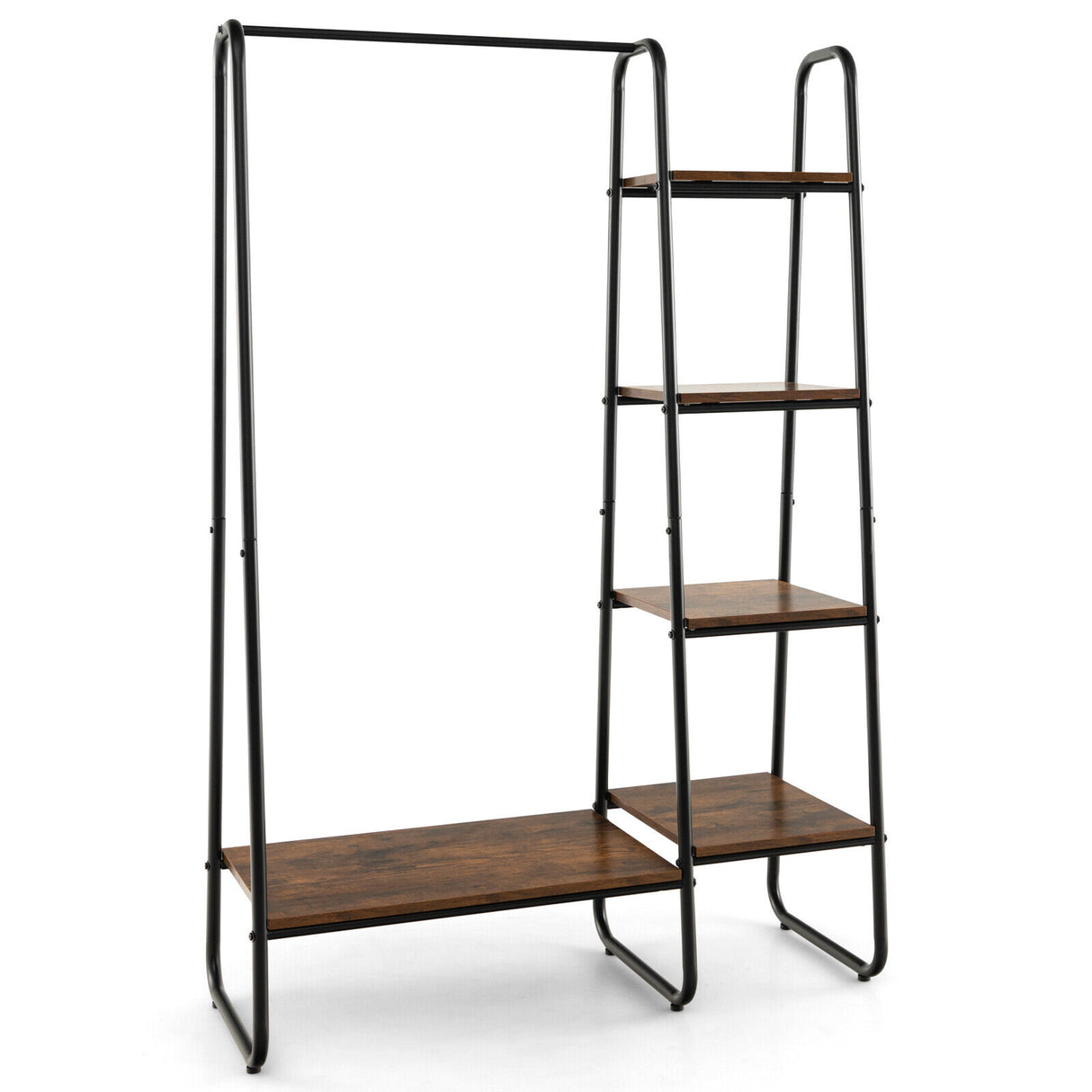 Clothes Rack Freestanding Storage Tower with Hanging Bar