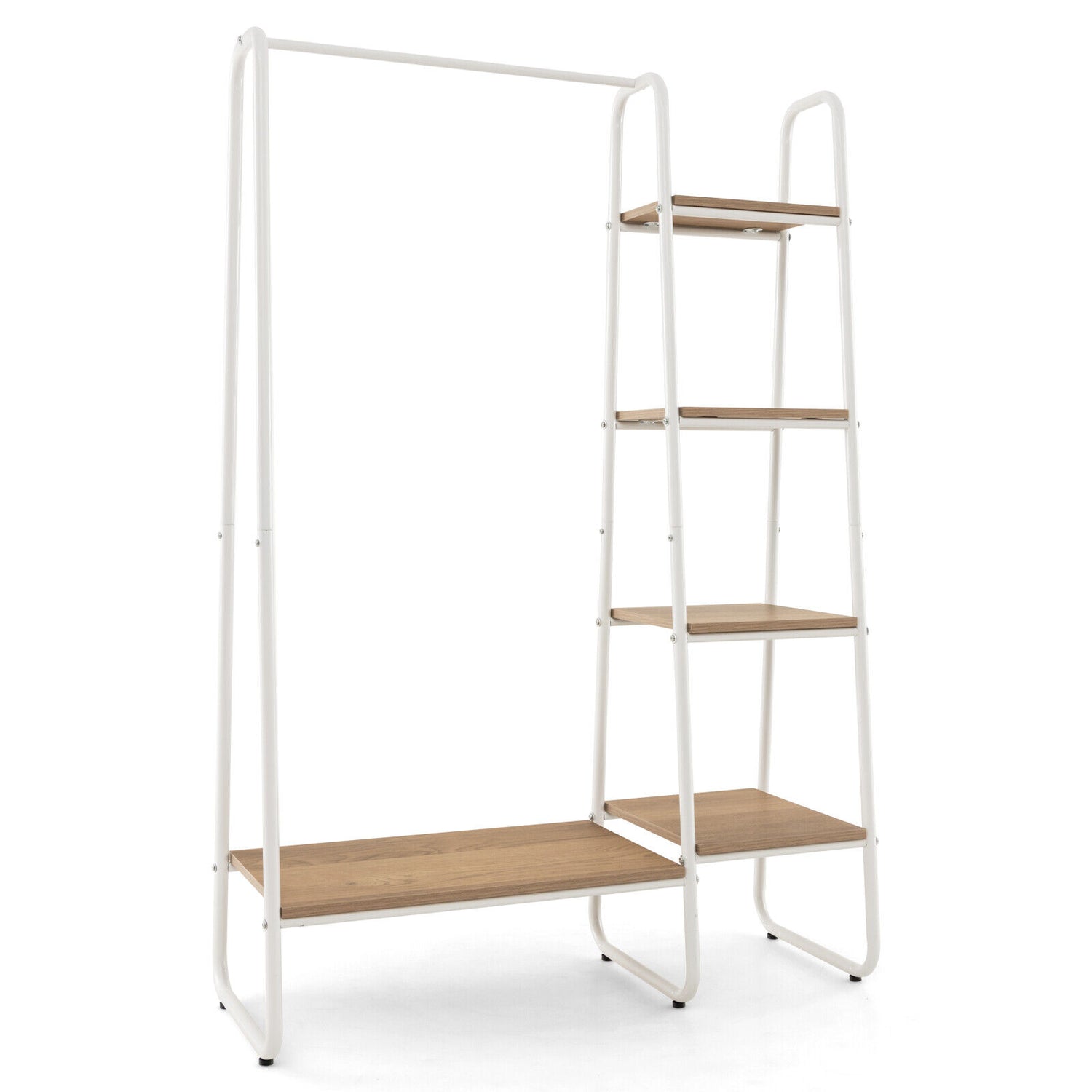 Clothes Rack Freestanding Storage Tower with Hanging Bar