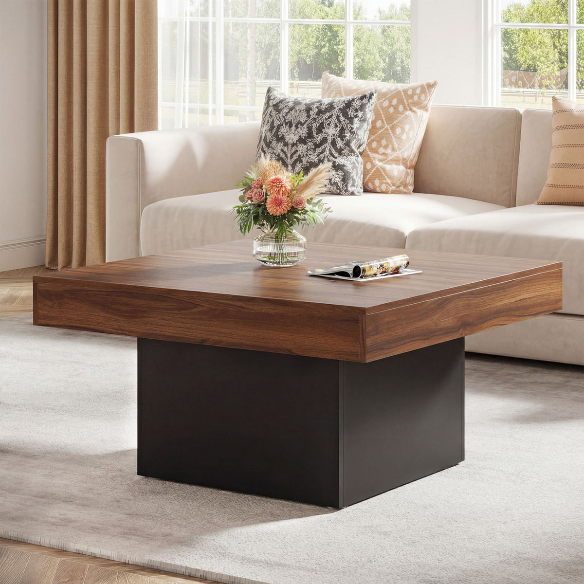 Coffee Table Accent Table with LED Lights and Dynamic Modes