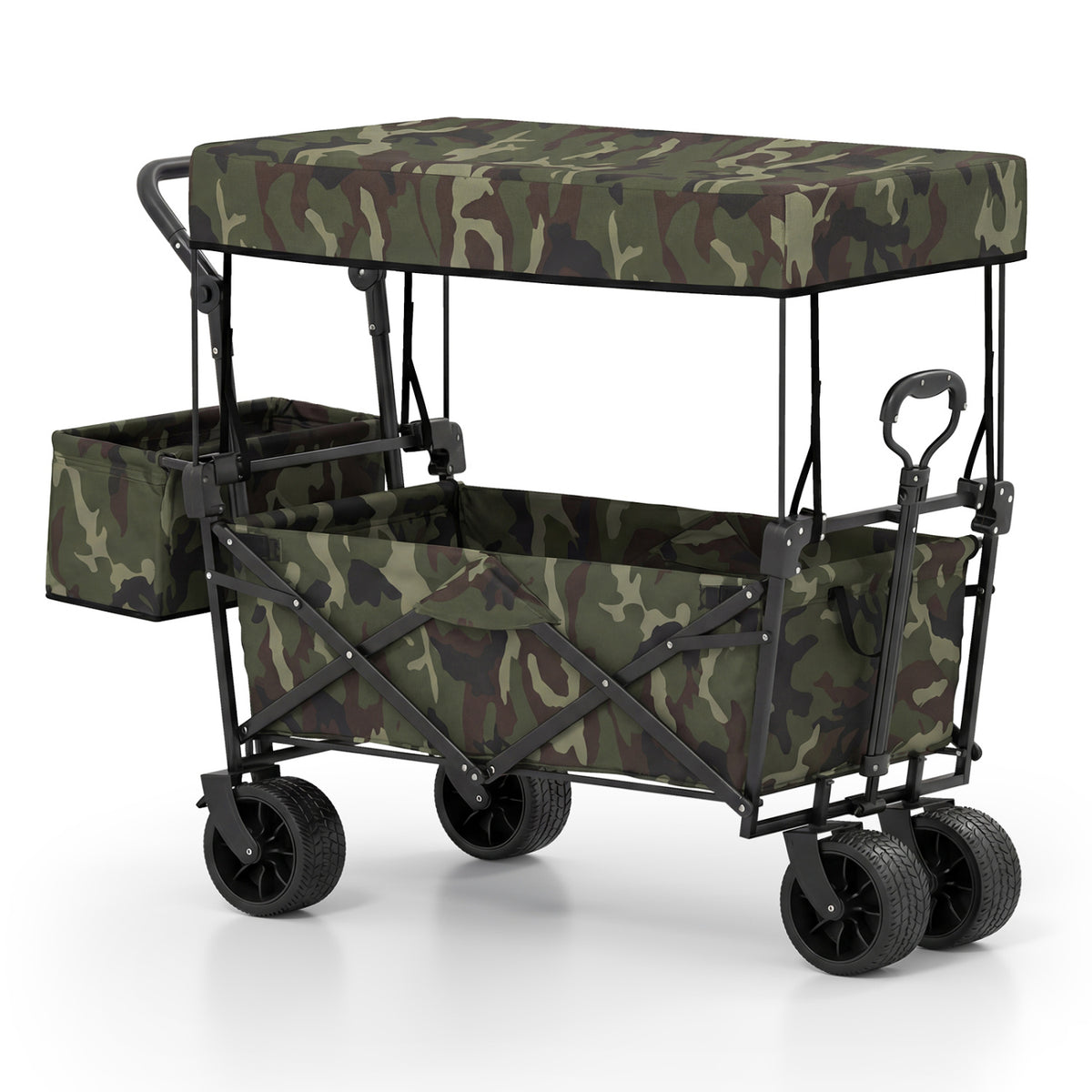 Collapsible Wagon with Removable Canopy and Detachable Storage Bag