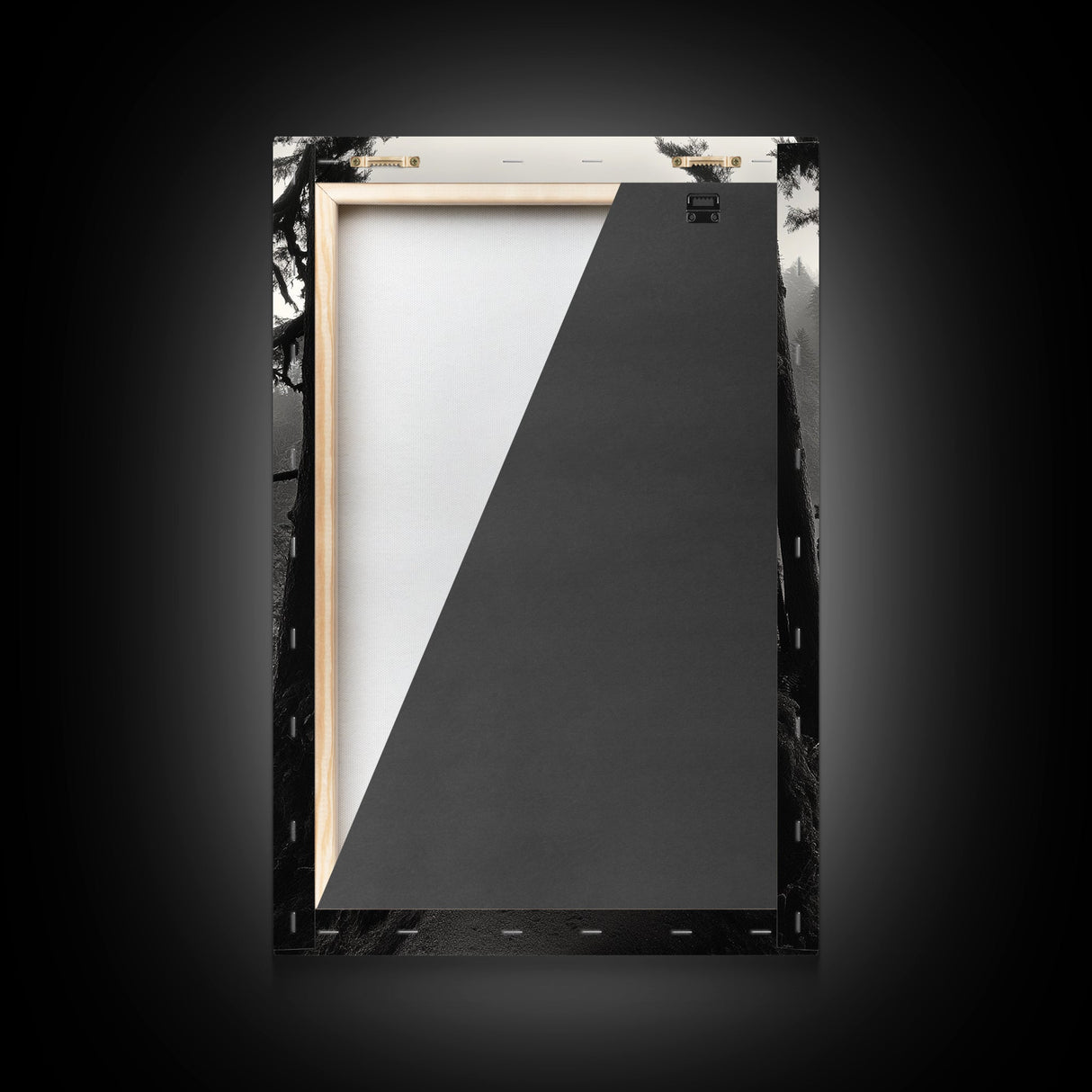 Forest Cliffs, Ocean Pathway, Misty Coast, Woodland Escape, Framed Canvas Print, Cabin Wall Art, Nature Trail Aesthetic, Autumn Mood Art