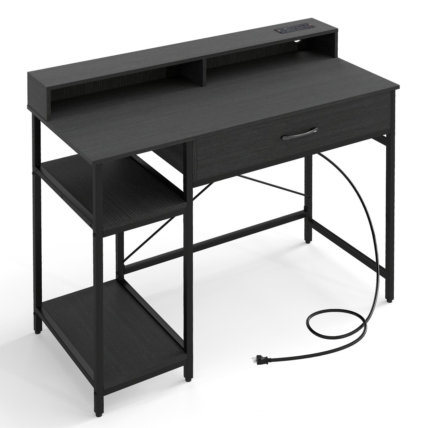 48 Inch Computer Desk with Monitor Stand Drawer and Shelves