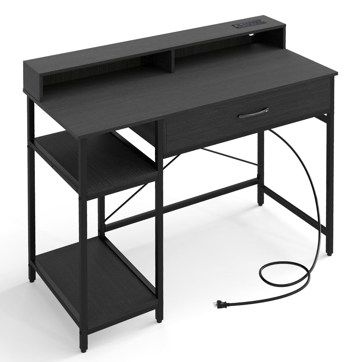 48 Inch Computer Desk with Monitor Stand Drawer and Shelves