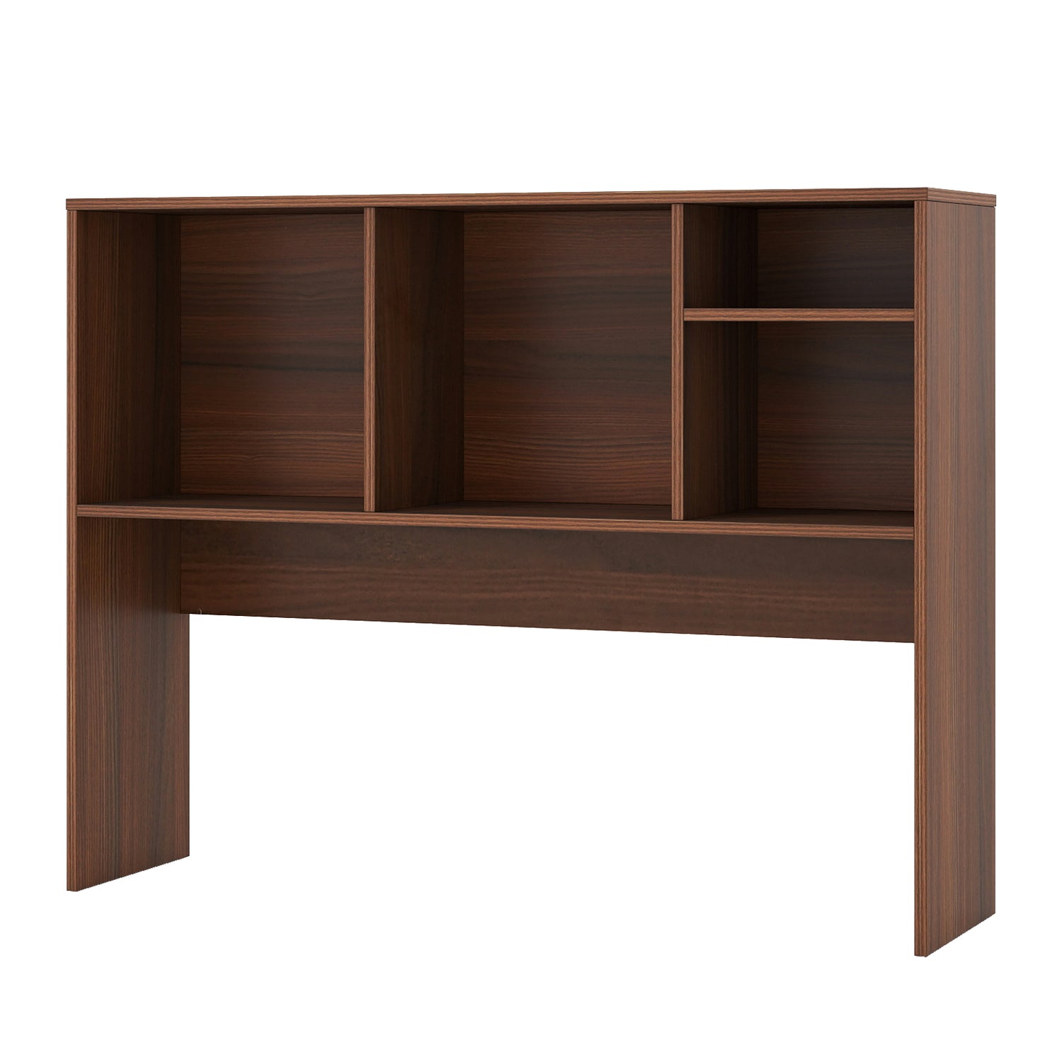 Computer Desktop Bookcase with 4 Cubbies and Open Back Compartment