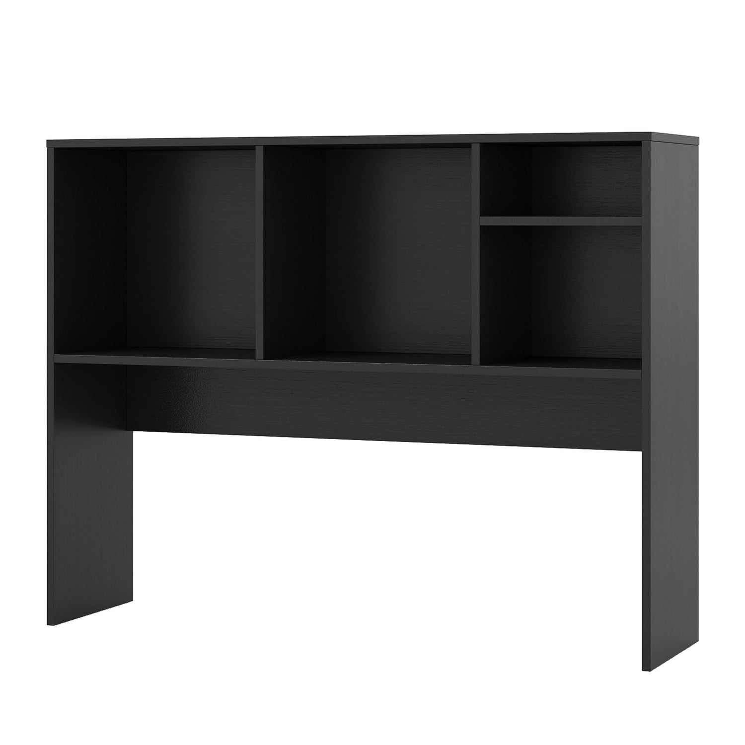 Computer Desktop Bookcase with 4 Cubbies and Open Back Compartment