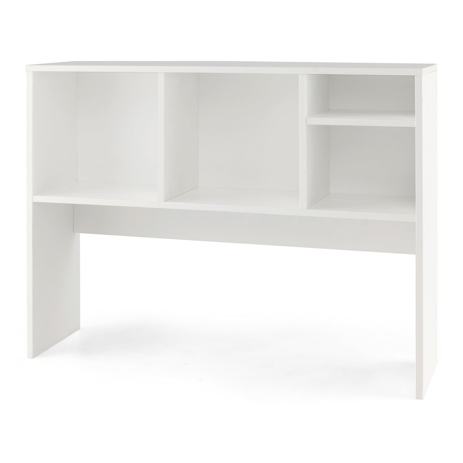 Computer Desktop Bookcase with 4 Cubbies and Open Back Compartment