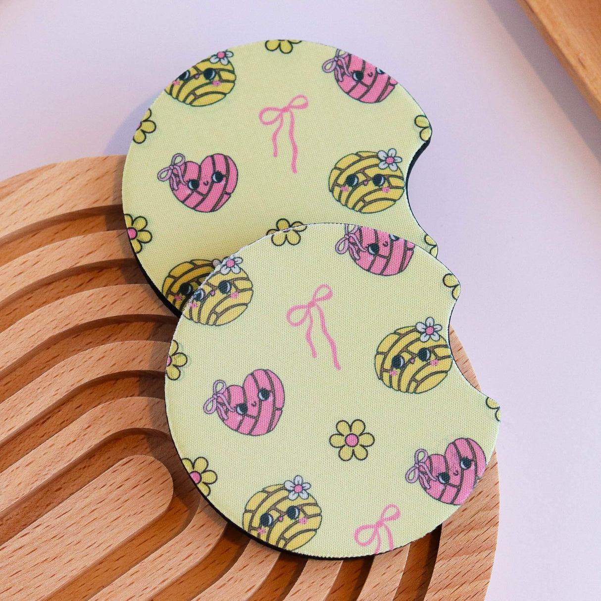 Conchas and Bows Car Coaster (Set of 2)