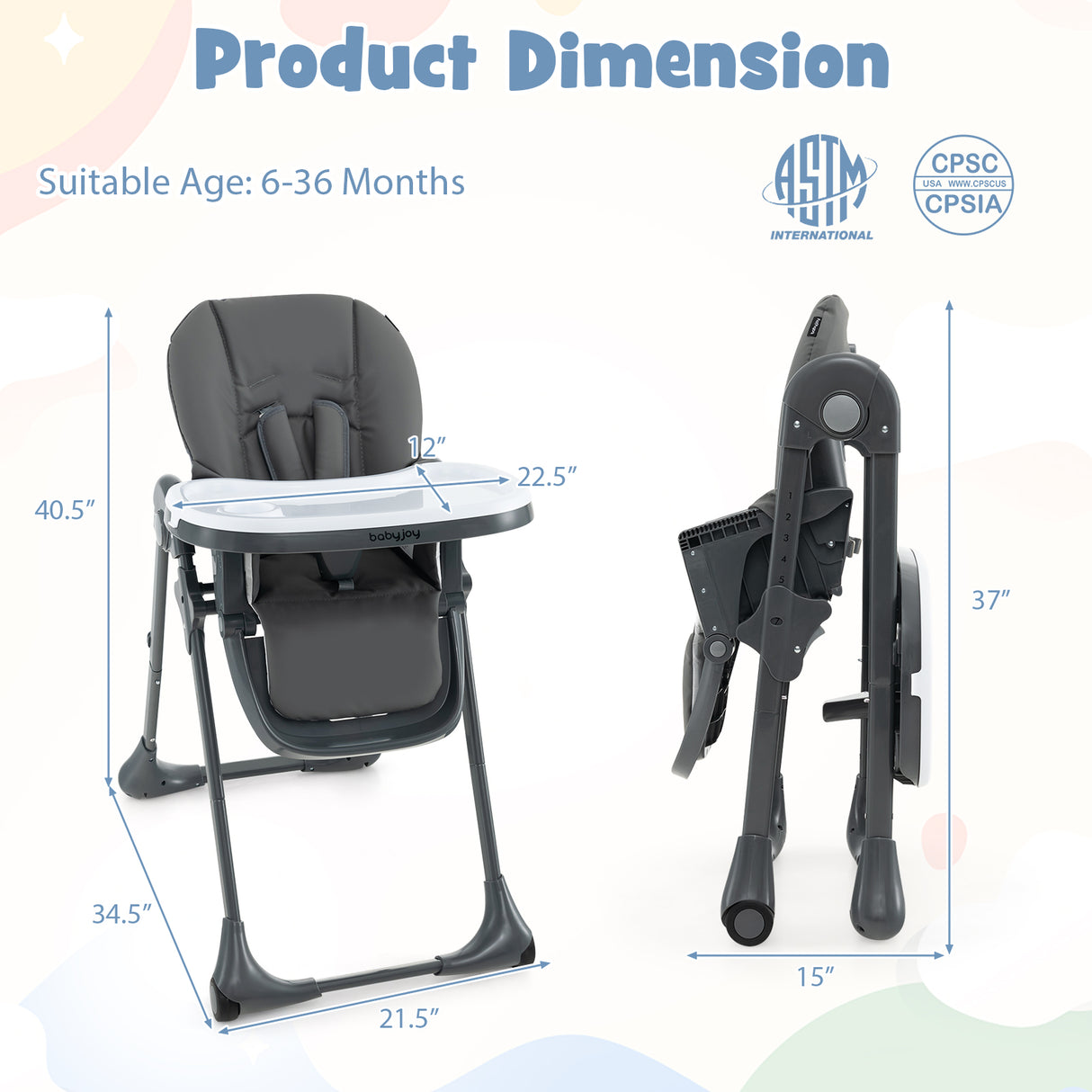 3-In-1 Convertible Baby High Chair for Toddlers