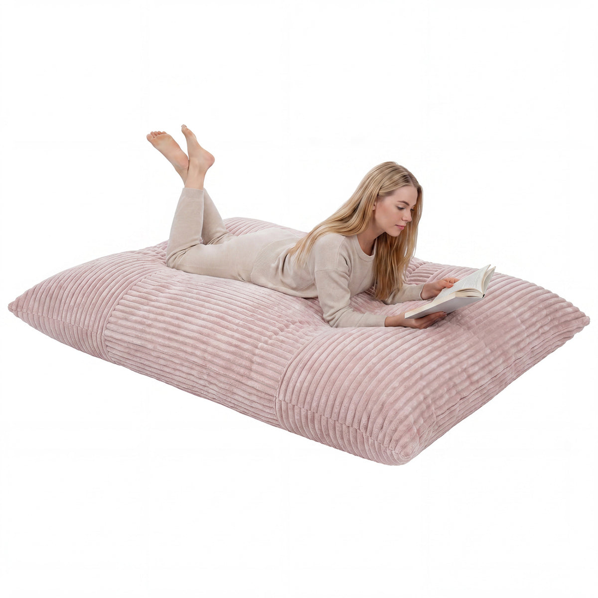 Convertible Bean Bag Floor Sofa with Machine-washable Corduroy Cover