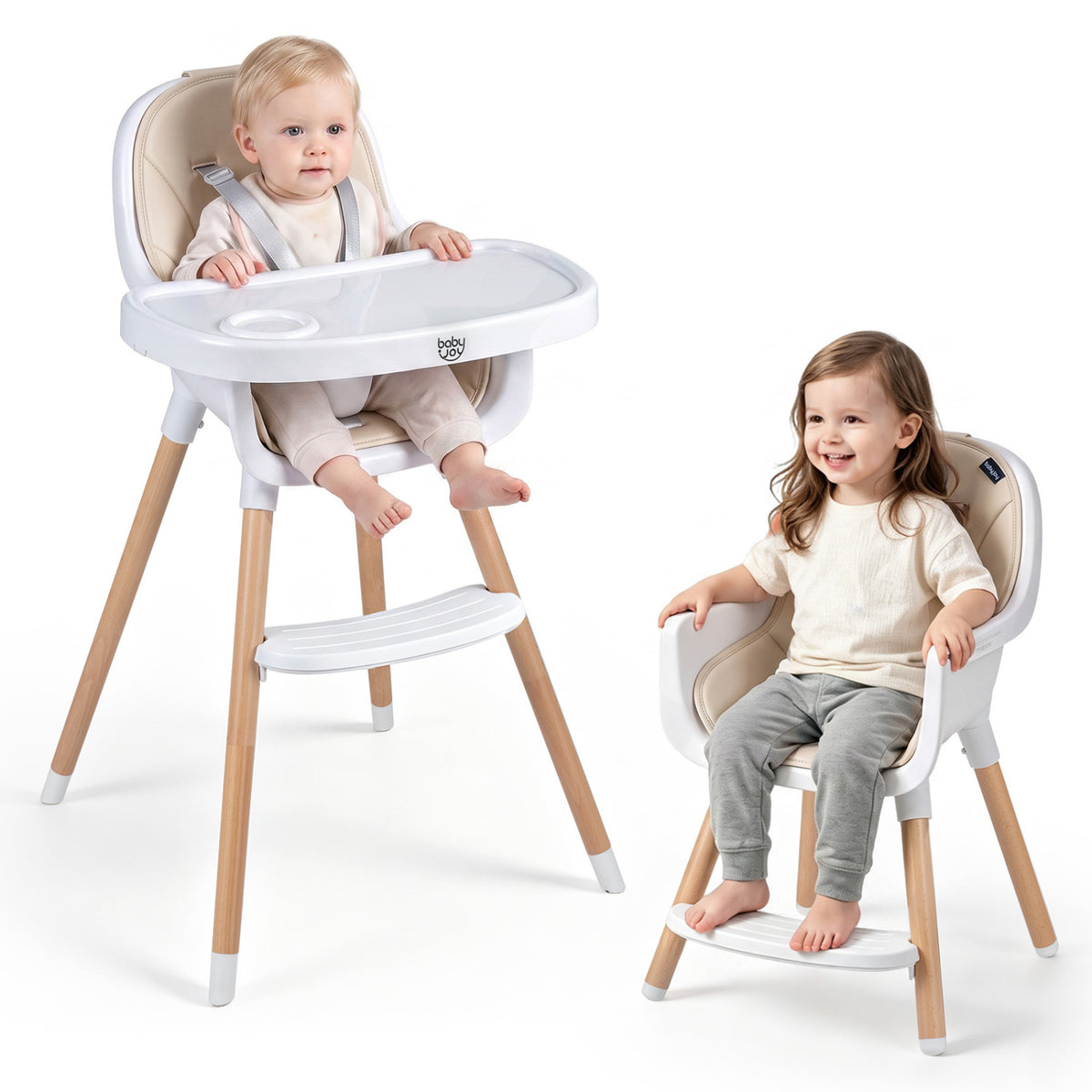 Convertible High Chair with 5-Point Harness for Babies and Toddlers