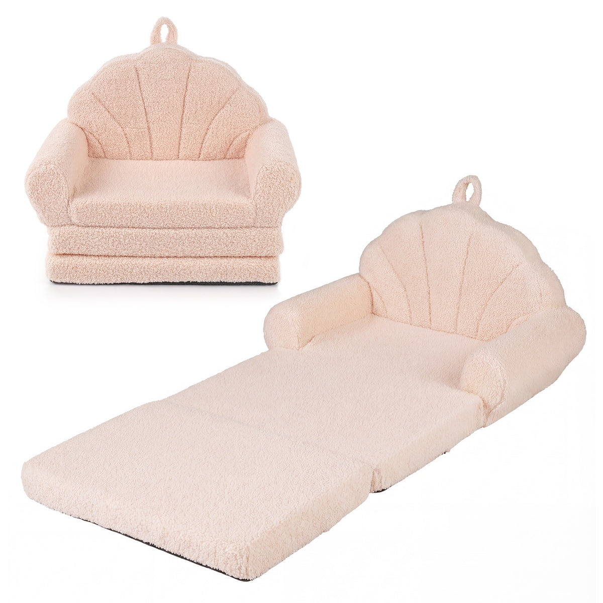 Convertible Kids Sofa 2-in-1 Fold out Toddler Couch Chair