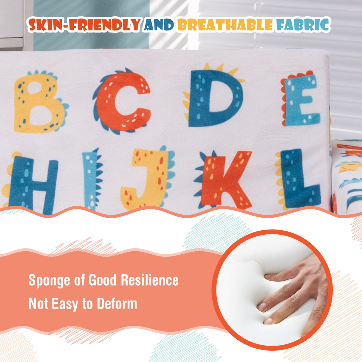 2-in-1 Convertible Kids Sofa with Velvet Fabric