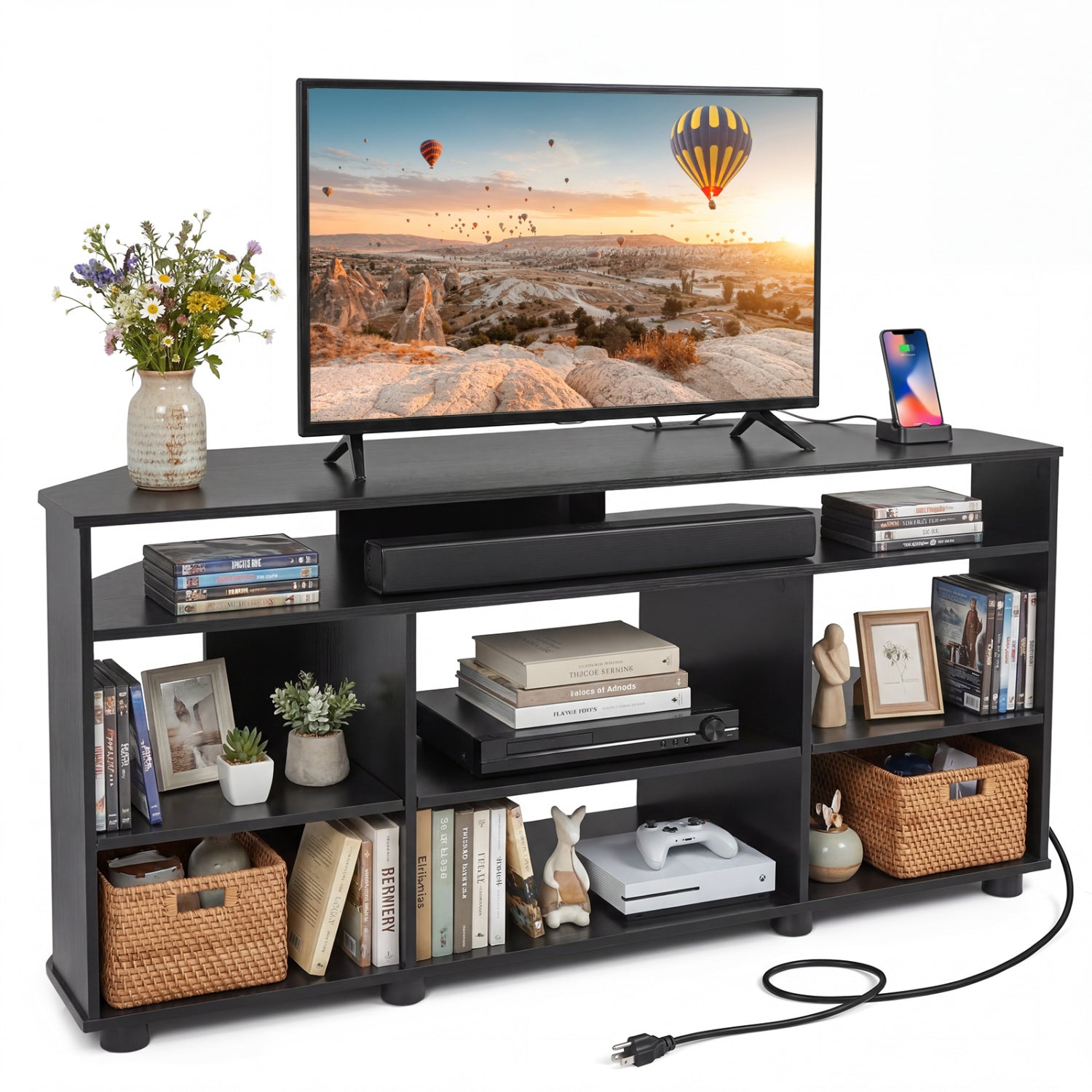 Corner Entertainment Center TV Stand for TVs up to 55 Inch