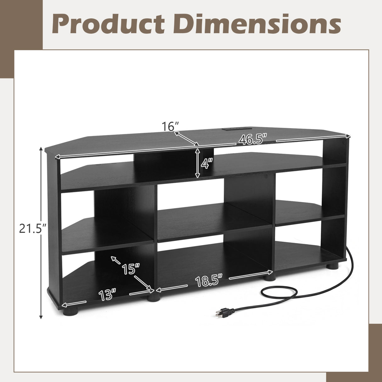 Corner Entertainment Center TV Stand for TVs up to 55 Inch