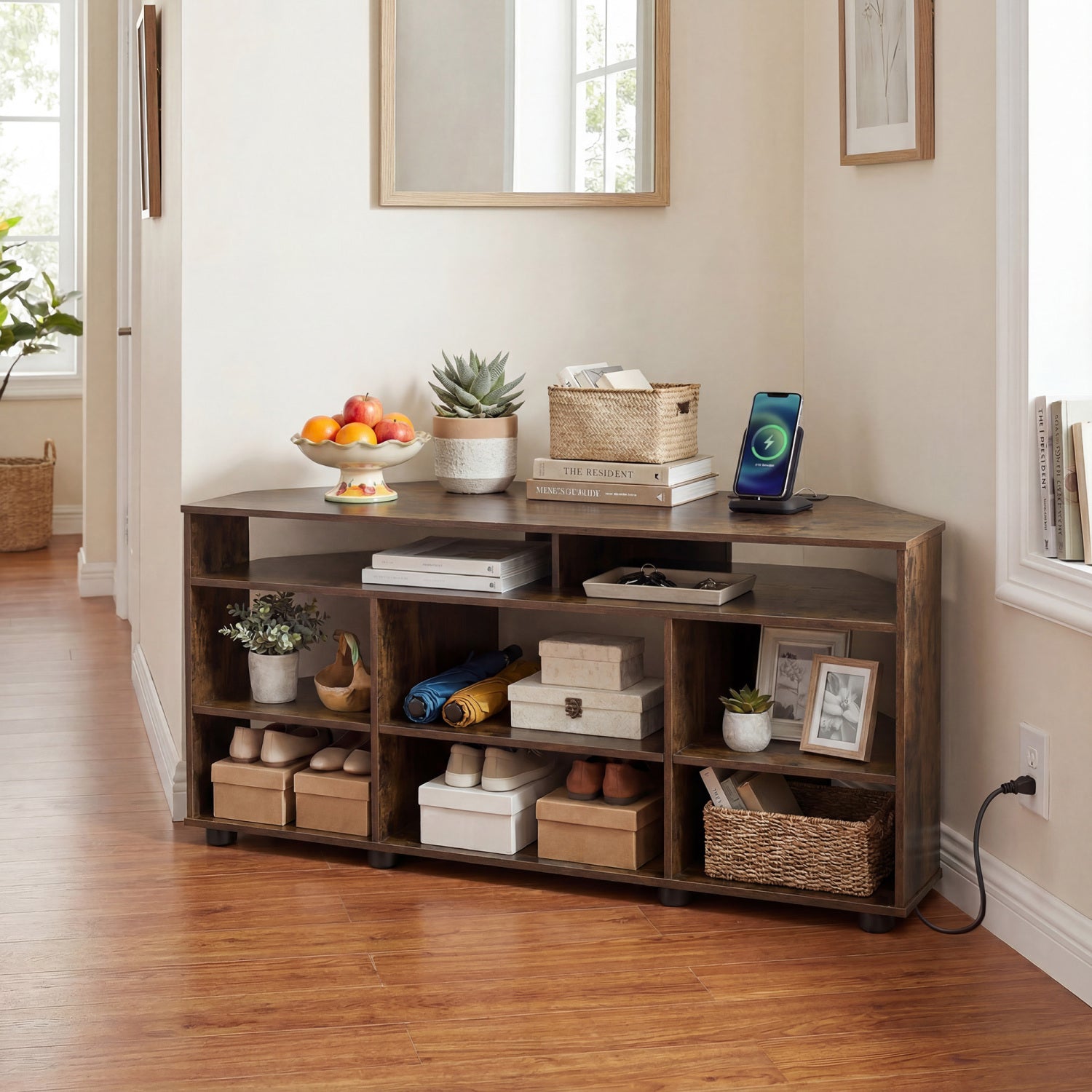 Corner Entertainment Center TV Stand for TVs up to 55 Inch