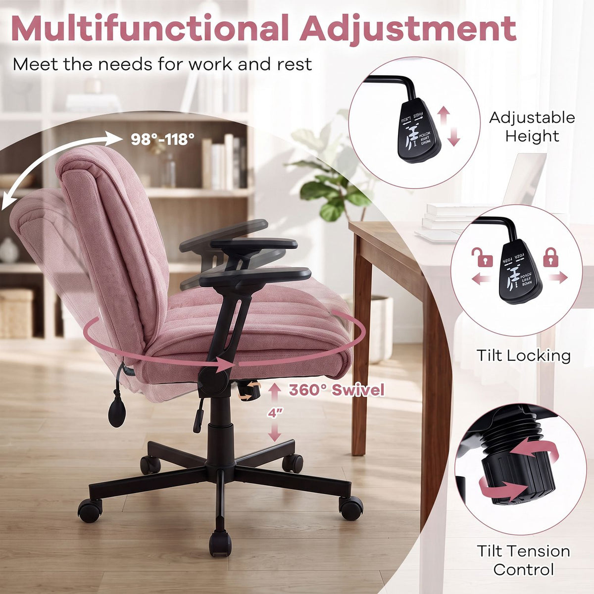 Criss Cross Home Office Chair with Airbag Lumbar Support