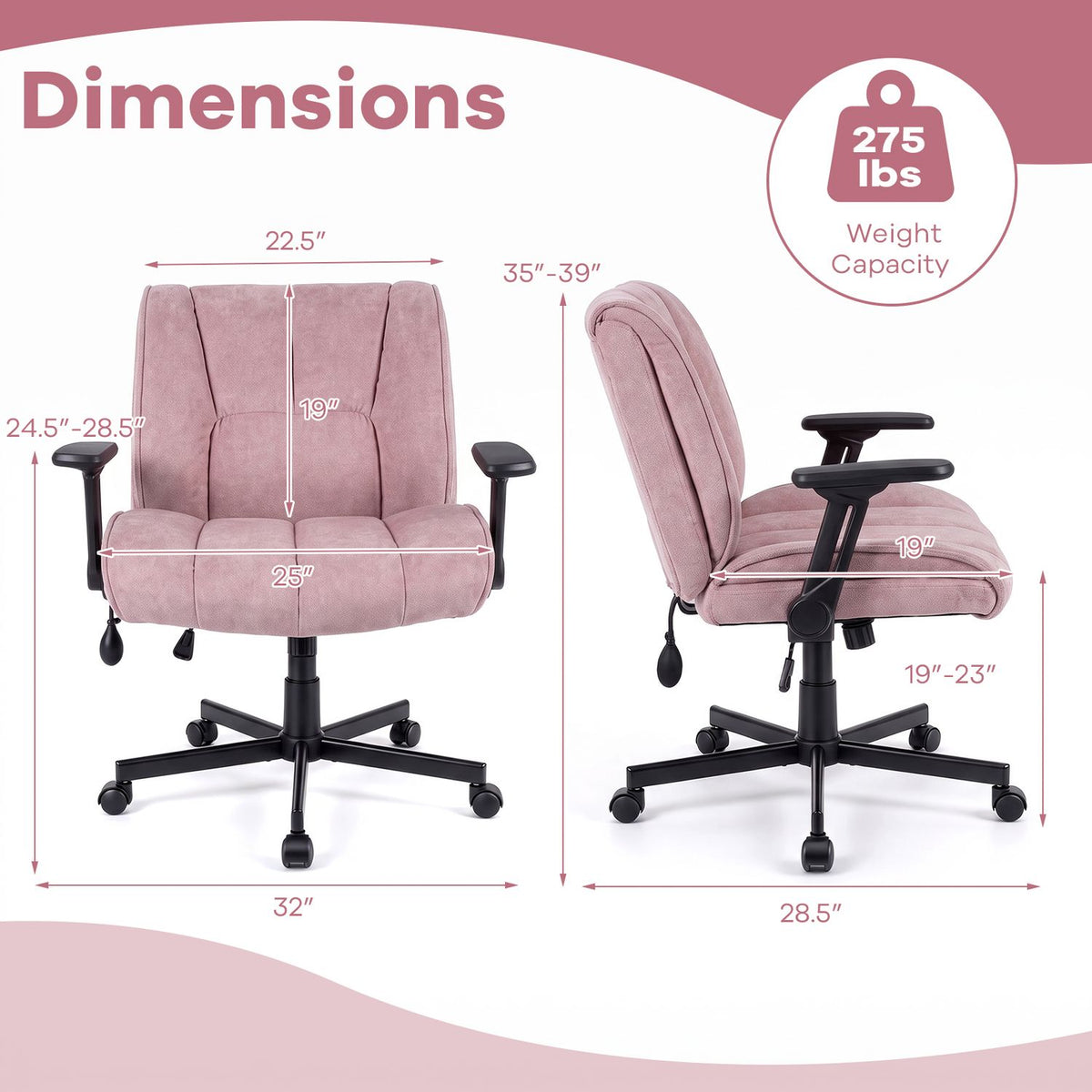 Criss Cross Home Office Chair with Airbag Lumbar Support