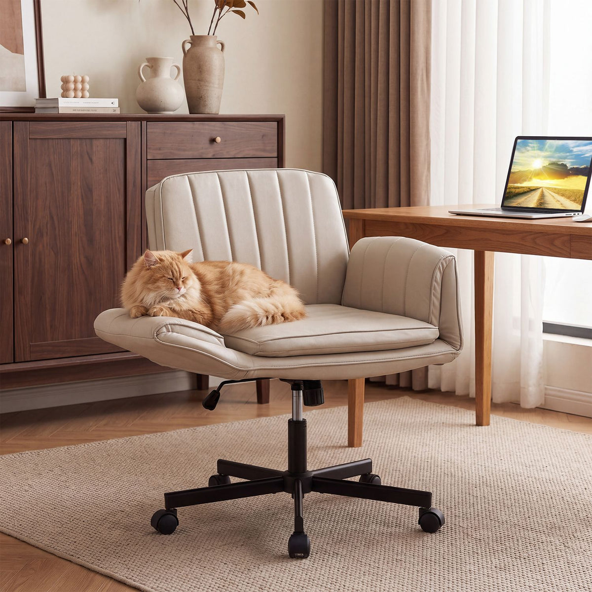 Criss Cross Office Chair with 5-Level Adjustable Arms and Wheels