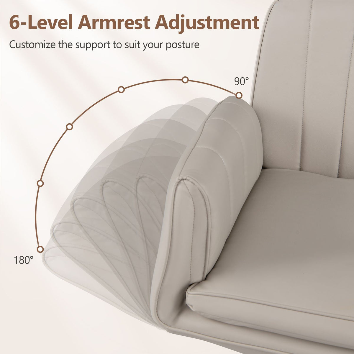 Criss Cross Office Chair with 5-Level Adjustable Arms and Wheels