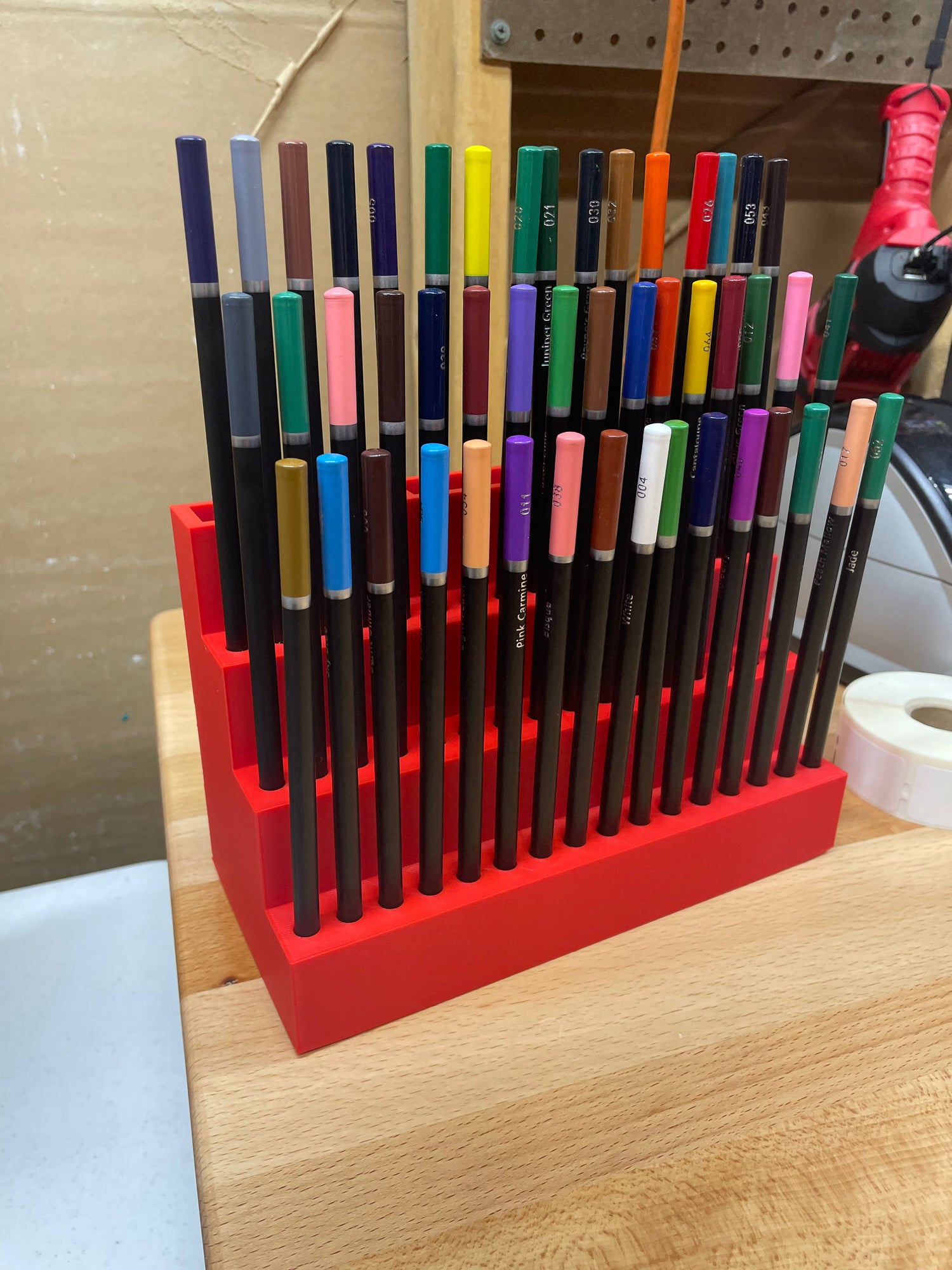 Large 48 Colored Pencil Caddy with Back Storage