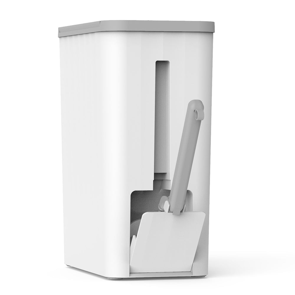 Rectangular Automatic Motion Sensor Slim Trash Can with Hidden Toilet Brush For Bathroom | DZT-10-2
