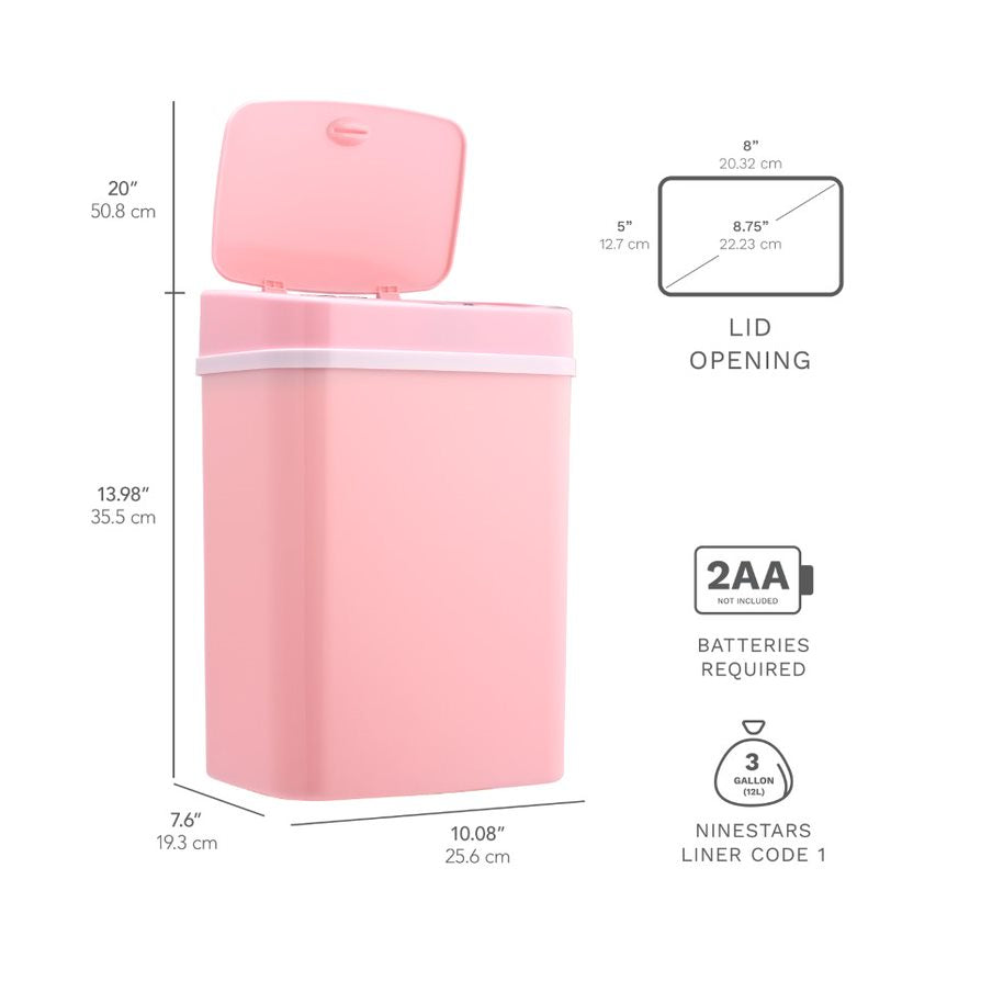 Rectangular Motion Sensor Trash Can 3.2 Gallon ABS | DZT-12-5