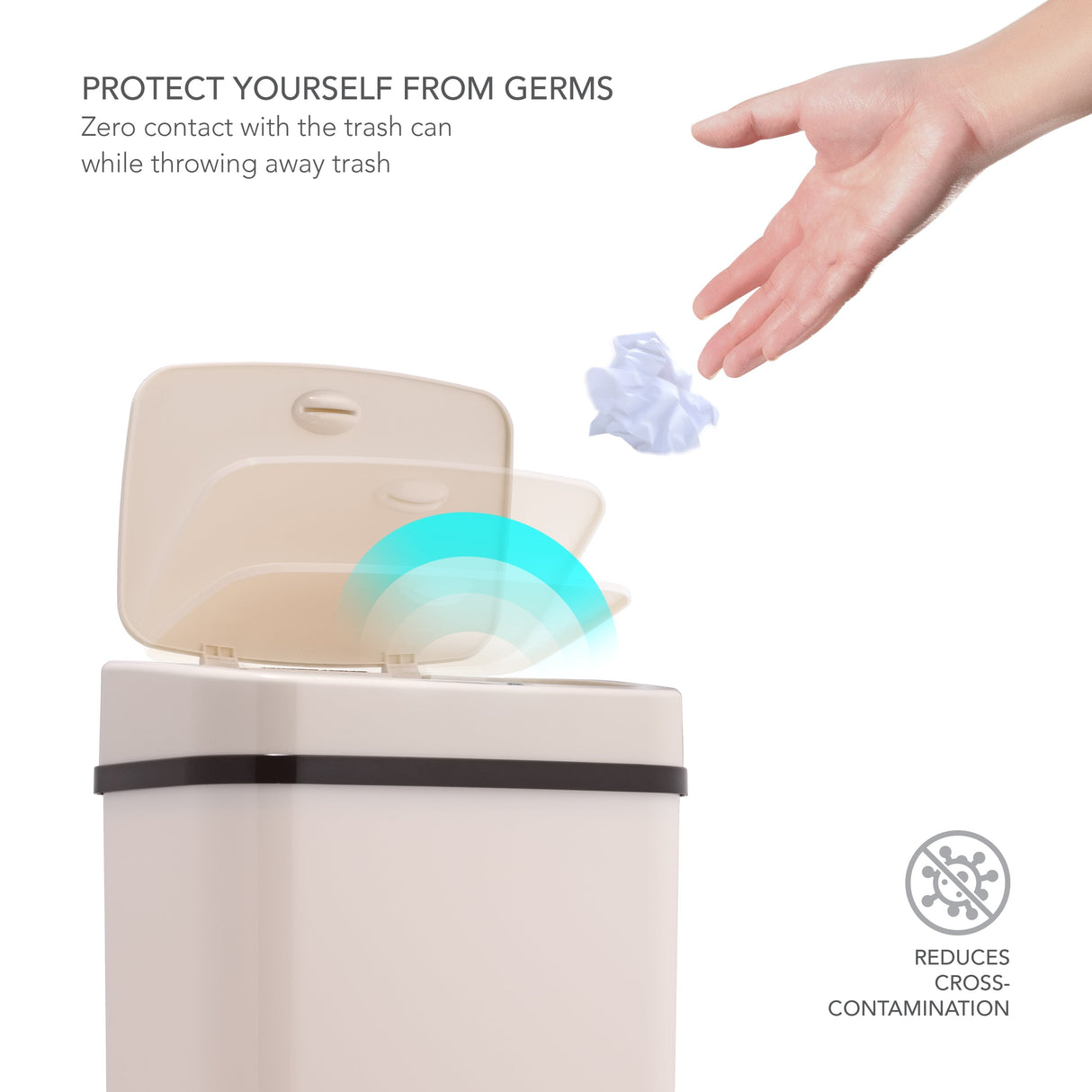 Rectangular Motion Sensor Trash Can 3.2 Gallon ABS | DZT-12-5