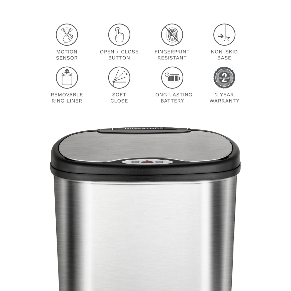 Rectangular Motion Sensor Trash Can 13.2 Gallon | DZT-50-13