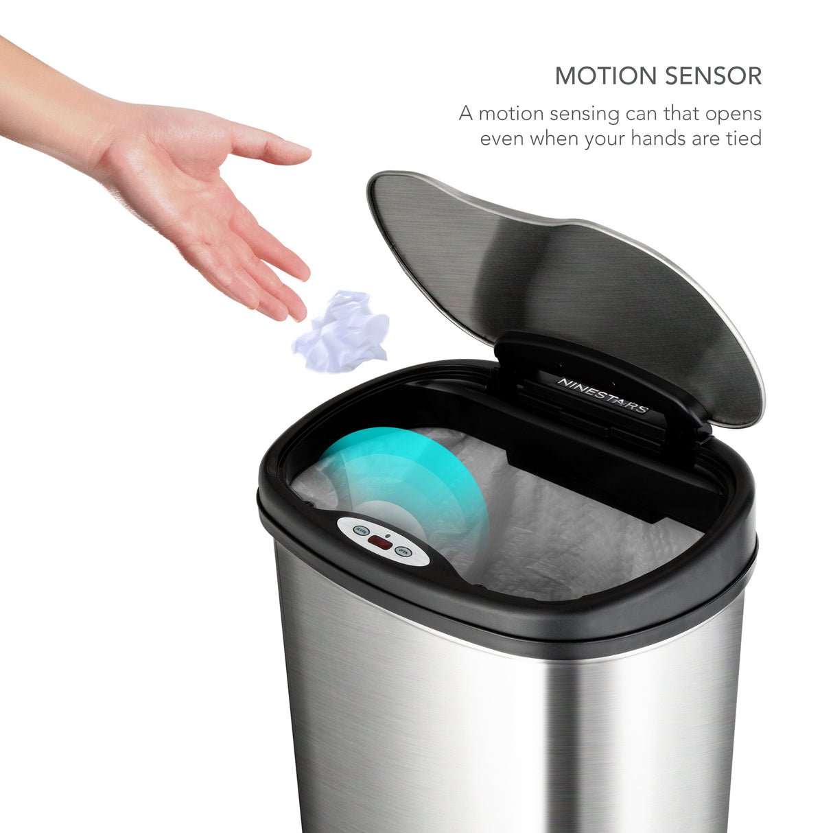 Rectangular Motion Sensor Trash Can 13.2 Gallon | DZT-50-13